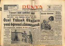 Dünya Gazetesi 10 Mayıs 1971 - Özel Yüksek Okullara Yeni Öğrenci Alınmayacak GZ68067 - 2