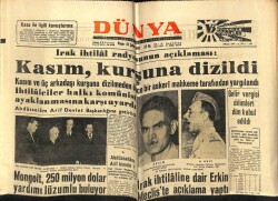 Dünya Gazetesi 10 Şubat 1963 - Irak İhtilal Radyosunun Açıklaması Kasım Kurşuna Dizildi GZ61083 - 2