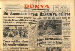 Dünya Gazetesi 10 Şubat 1964 - Bir Amerikan Heyeti Ankaraya Geliyor GZ68155 - 1