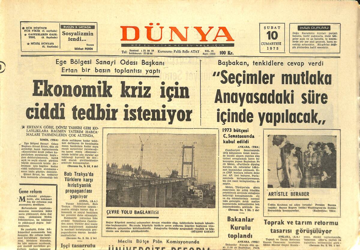 Dünya Gazetesi 10 Şubat 1973 - Bugner, Clay'i Yenerek Forema'la Karşılaşacak - Batı Almanya Ve Japonya doları Destekliyor GZ143258 - 1
