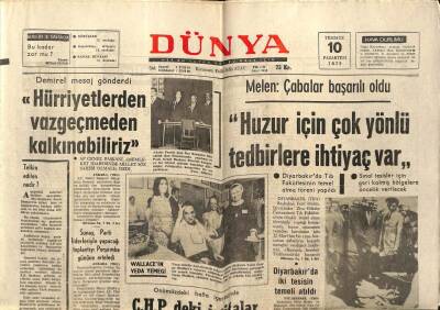 Dünya Gazetesi 10 Temmuz 1972 - Kral Tallalın Cenazesi Uçakla Ürdüne Götürüldü GZ66987 - 2