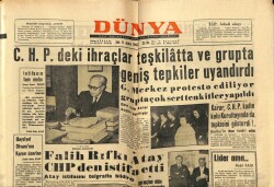Dünya Gazetesi 11 Aralık 1962 - Falih Rıfkı Atay CHPden İstifa Etti GZ68267 - 2