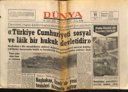 Dünya Gazetesi 11 Eylül 1968 - Demirel Türkiye Cumhuriyeti Sosyal Ve Laik Bir Hukuk Devletidir GZ59858 - 1