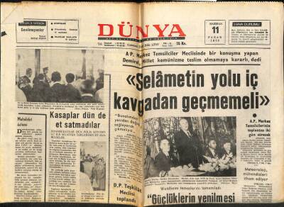Dünya Gazetesi 11 Haziran 1972 - CHP İstanbul İl Kongresi Dün Başladı GZ82189 - 1