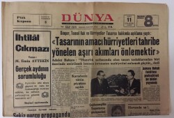 Dünya Gazetesi 11 Mart 1967- Temel Hak Ve Hürriyetler Tasarısı GZ13008 - 1
