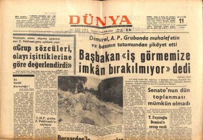 Dünya Gazetesi - 11 Mayıs 1966 - Başbakan İş Görmemize İmkan Bırakılmıyor Dedi GZ111015 - 1