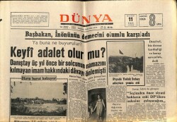 Dünya Gazetesi 11 Mayıs 1969 - Keyfi Adalet Olur mu? GZ68278 - 2