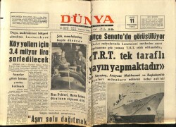 Dünya Gazetesi 11 Mayıs 1970 - TRT Tek Taraflı Yayın Yapmaktadır GZ66196 - 2