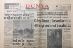 Dünya Gazetesi 11 Mayıs 1971 - Özel Okullar Tasarısı Meclise Geliyor - GZ12923 - 1
