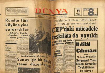 Dünya Gazetesi 11 Nisan 1967 - Rumlar Türk Köyüne Yine Saldırdılar GZ59813 - 1