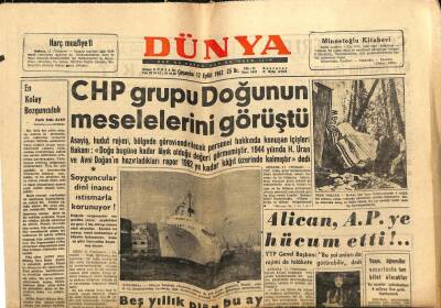 Dünya Gazetesi 12 Eylül 1962 - CHP Grupu Doğunun Meselelerini Görüştü GZ80568 - 1