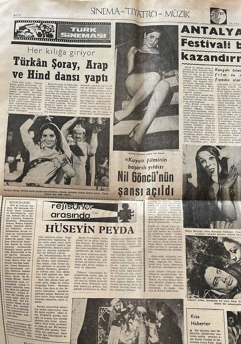 Dünya Gazetesi 12 Haziran 1969 - Ankara'da Solcu Öğrenciler Polislerle Çatıştılar - Türkan Şoray Arap Ve Hint Dansı Yaptı GZ152303 - 2