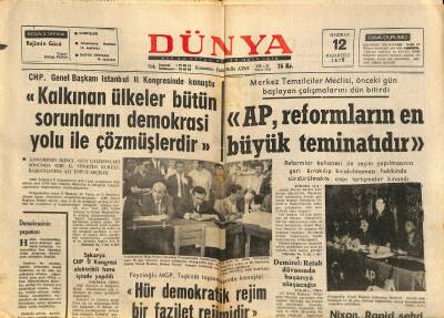 Dünya Gazetesi 12 Haziran 1972 - Kütahyada İşçiler Bir Fabrika Kuracak - Kızılayın 104. Kuruluş Yılı Kutlandı GZ116914 - 1