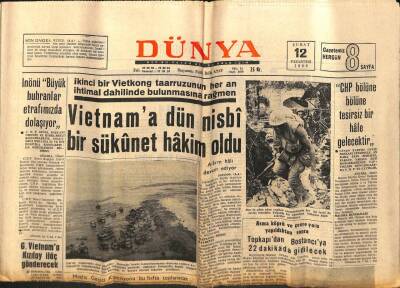 Dünya Gazetesi 12 Şubat 1968 - Topkapıdan Bostancıya 22 Dakikada Gidilecek GZ82246 - 1