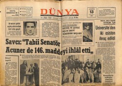 Dünya Gazetesi 13 Ağustos 1971 - TRT Yönetim Kurulu Üyesi Sandalcı Ve 3 Arkadaşı Gözaltında GZ59907 - 2