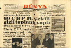 Dünya Gazetesi 13 Aralık 1962 - 60CHP Milletvekili Gizli Toplantı Yaptı GZ68264 - 2