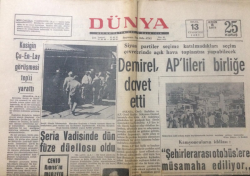 Dünya Gazetesi 13 Eylül 1969 - Kosigin Çu-En-Lay Görüşmesi Tepki Yarattı - GZ12942 - 1