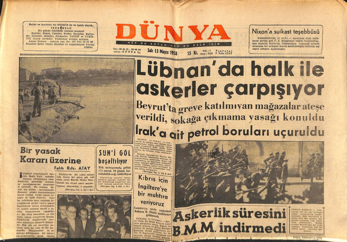 Dünya Gazetesi 13 Mayıs 1958 - Jayne Mansfield'in Yatağı Altından Çıkan İtalyan Fotoğrafçı - Martine Carol GZ152236 - 1