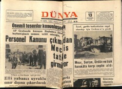 Dünya Gazetesi 13 Mayıs 1970 - Mısır Suriye Ürdün Ve Irak Harekata Karşı Cephe Aldı GZ66194 - 1