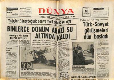 Dünya Gazetesi 13 Nisan 1972 - Türk-Sovyet Görüşmeleri Başladı GZ61125 - 1