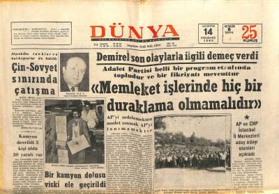 Dünya Gazetesi 14 Ağustos 1969 - Çin Sovyet Sınırında Çatışma GZ103505 - 2