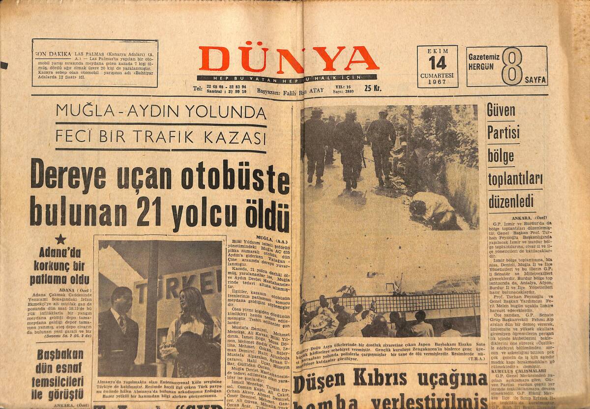 Dünya Gazetesi 14 Ekim 1967 - Beatles'lar LSD Aleminde - Jane Morgan Londra'da GZ152394 - 1