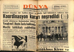 Dünya Gazetesi 14 Haziran 1956 - Dünya Parlamentolarına Kıbrıs Mevzuunda Mesaj Göndereceğiz GZ59909 - 1