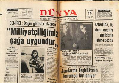 Dünya Gazetesi 14 Haziran 1972 - Kraliçe Elizabeth Pulları İnceliyor GZ82186 - 1