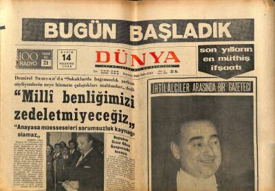 Dünya Gazetesi 14 Kasım 1966 - Milli Benliğimizi Zedeletmiyeceğiz GZ80602 - 1
