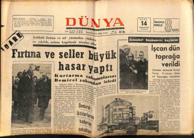 Dünya Gazetesi 14 Mart 1968 - İpraşta Boru Patlayınca Yangın Çıktı GZ76088 - 1