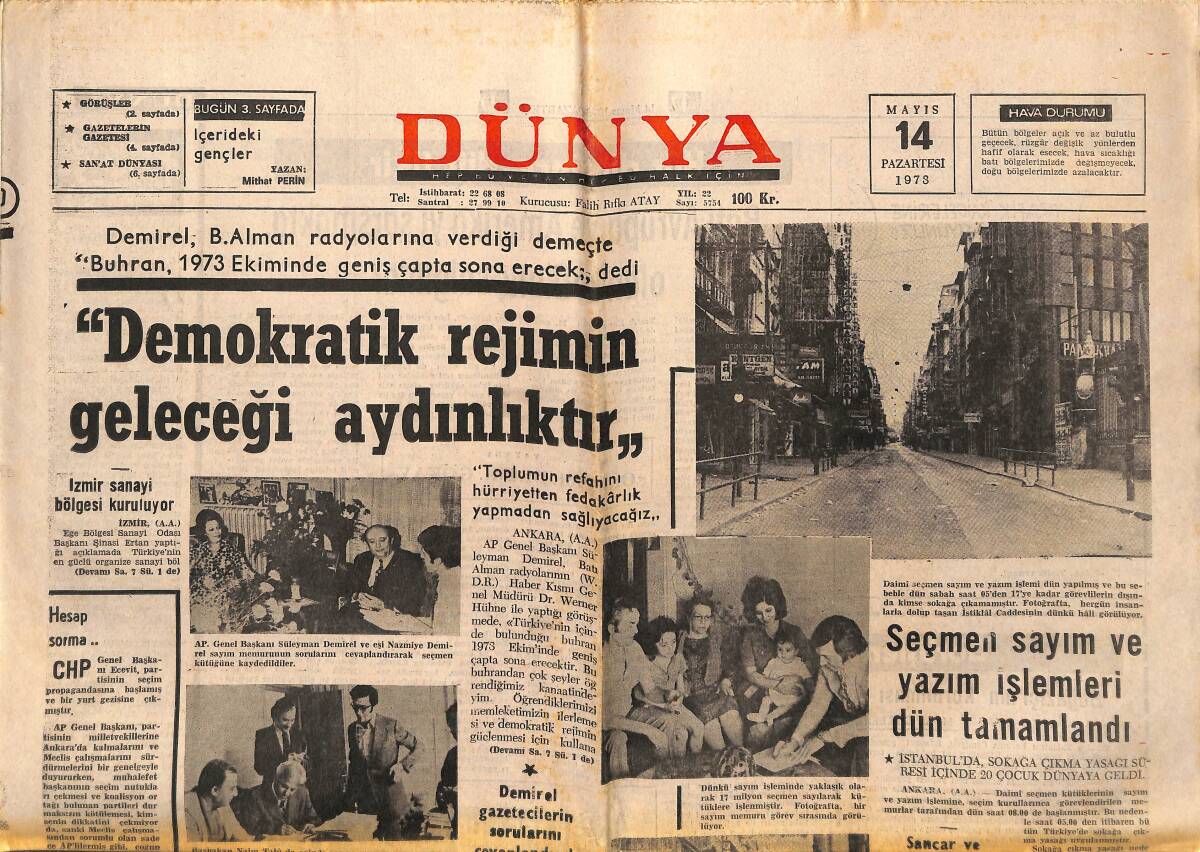 Dünya Gazetesi 14 Mayıs 1973 - Yalnız Ursula - Mia Farrow Yeni Kızı, Eski Kocasından Olan Oğulları Ve Yeni Kocası Andre Previn İle GZ149366 - 1