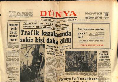 Dünya Gazetesi 15 Ağustos 1966 - De Gaulle Direktuvar İdaresi İstemiş GZ80580 - 1