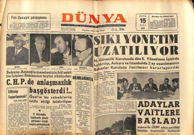 Dünya Gazetesi 15 Ekim 1963 - Seçime Kadar İzmirde 3000 Gecekonduya Tapu Veriliyor GZ83027 - 1
