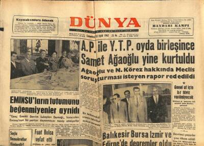 Dünya Gazetesi 15 Eylül 1962 - Kennedy Gereken Tedbirleri Alacak GZ82207 - 1