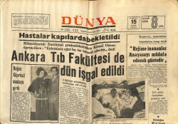 Dünya Gazetesi 15 Haziran 1969 - Ankara Tıp Fakültesi Dün İşgal Edildi GZ61157 - 2