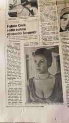 Dünya Gazetesi 15 Haziran 1972 - Fatma Girik Setle Sahne Arasında Koşuyor GZ82185 - 2