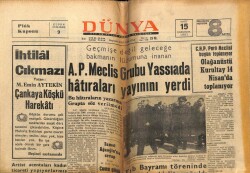 Dünya Gazetesi 15 Mart 1967 - İhtilal Çıkmazı,YazanM.Emin Aytekin. Çankaya Köşkü Harekatı GZ61023 - 2
