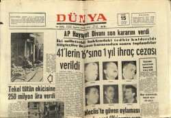 Dünya Gazetesi 15 Mart 1970 - 41lerin 16sına 1 Yıl İhraç Cezası Verildi GZ68051 - 2