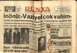 Dünya Gazetesi 15 Mayıs 1963 - İsmet İnönü,Vaziyet Çok Vahim GZ59972 - 2