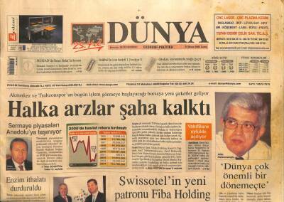 Dünya Gazetesi 15 Nisan 2005 - Swissotelin Yeni Patronu Fiba Holding - Vakıfbank Eylülde Açılıyor GZ100494 - 2