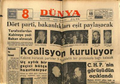 Dünya Gazetesi 15 Şubat 1965 - Beşiktaş Şampiyonluk Ümidini Kaybetti GZ59892 - 2