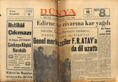 Dünya Gazetesi 16 Mart 1967 - Gönül Yazar Mahkemelere Düştüğü Şarkının Filminde.Fikret Hakan - Ekrem Bora Bir Arada GZ59780 - 1
