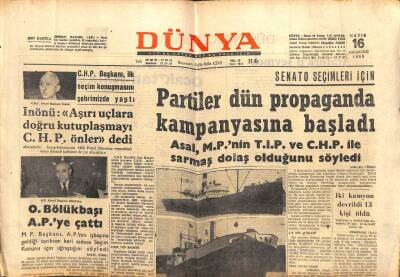 Dünya Gazetesi - 16 Mayıs 1966 - Partiler Propaganda Kampanyasına Başladı GZ111030 - 1