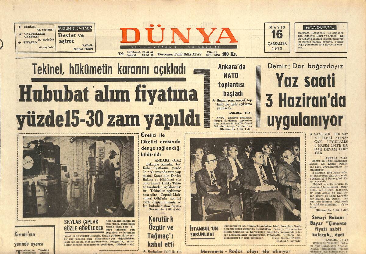 Dünya Gazetesi 16 Mayıs 1973 - Avrupa Konseyinde Türkiye Hakkında Tartışmalar Oldu - Osman, Muharrem Ve Levent Satılacak! GZ143019 - 1