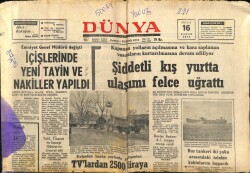 Dünya Gazetesi 16 Ocak 1972 - Rus Tankeri İki Yaka Arasında Telefon Hatlarını Kopardı GZ68129 - 2