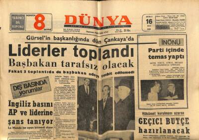 Dünya Gazetesi 16 Şubat 1965 - Ceyhanda Topraksız Köylüler Yürüyüş Yaptı GZ59896 - 1