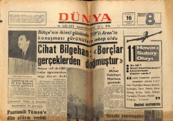 Dünya Gazetesi 16 Şubat 1967 - Bir Çıkarma Gemimiz Battı,4 Er Şehit Oldu GZ61018 - 1