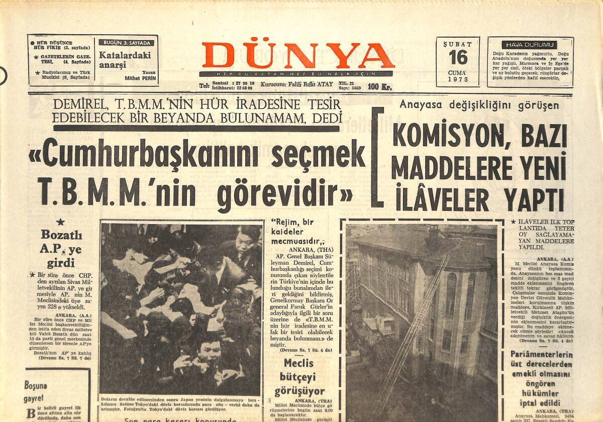 Dünya Gazetesi 16 Şubat 1973 - Bunger'i 7. Raundda Nakavt Edemeyen Clay Üzgün, M. Ali İttifakla Galip - Pele Suudi Arabistan'da GZ143123 - 1