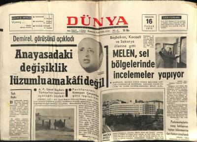 Dünya Gazetesi 16 Temmuz 1972 - Anayasada ki Değişiklik Lüzumlu Ama Kafi Değil GZ68083 - 1