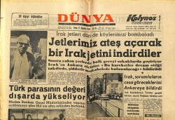 Dünya Gazetesi 17 Ağustos 1962 - Jetlerimiz Ateş Açarak Irak Jetini İndirdiler GZ68137 - 1